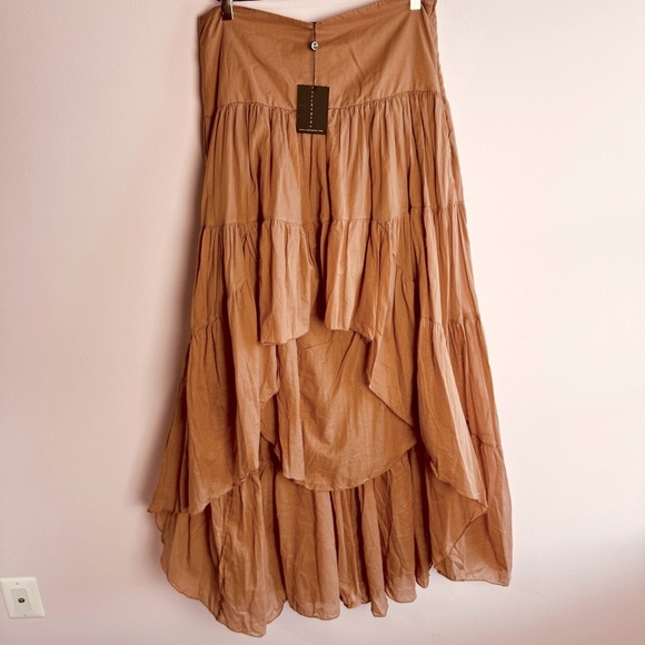 NEW Anthropologie size M / L Erika Pena Maxi Skirt Hi-Low Tiered - Picture 2 of 7